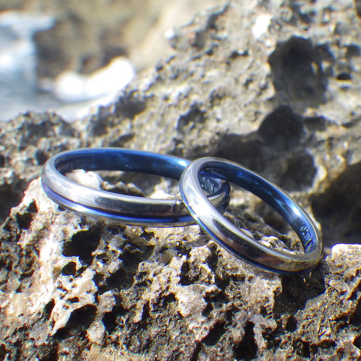金属アレルギーでも安心の美しい金属・ハフニウムの結婚指輪　Hafnium Rings