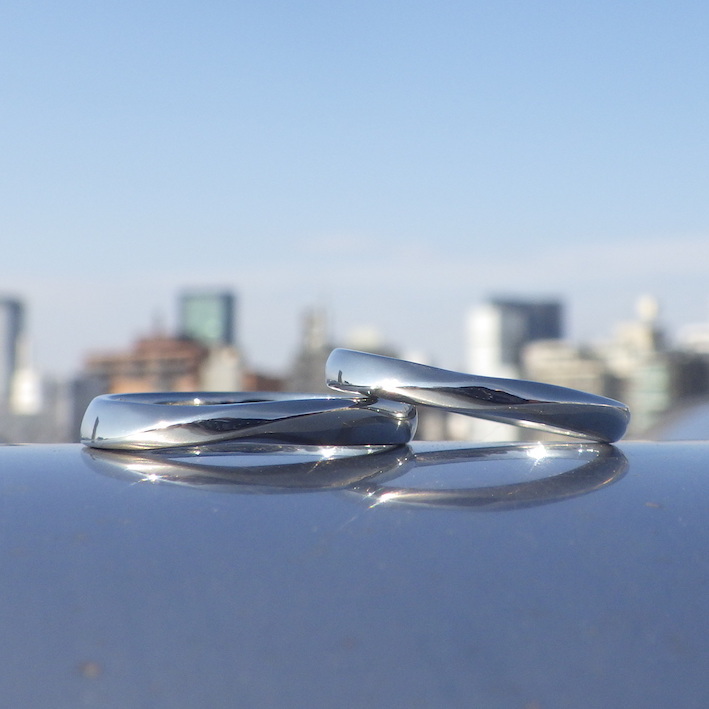 きめ細やかな理想通りのオーダーメイド・ハフニウムの結婚指輪　Hafnium Rings