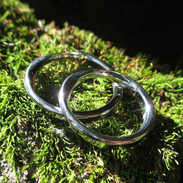 メビウスの輪・金属アレルギーにならないハフニウムの結婚指輪　Hafnium Rings