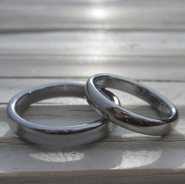 ２つで１つ！タンタルとハフニウムの結婚指輪　Tantalum & Hafnium Rings