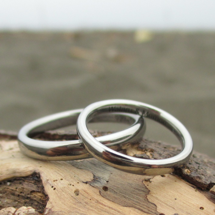 シンプルだから美しい！金属アレルギーにならないハフニウムの結婚指輪　Hafnium Rings