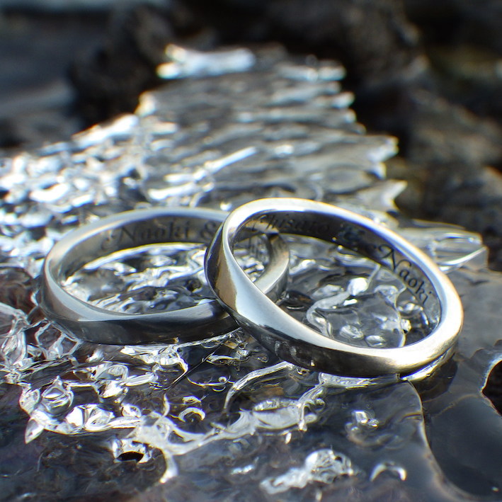 丈夫でメンテナンスフリーの美しい素材・ハフニウムの結婚指輪　Hafnium Rings