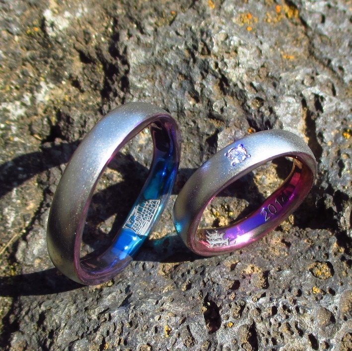 城をモチーフに・ジルコニウムの結婚指輪　Zirconium Rings
