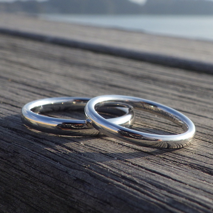 世界で唯一のイリジウムのオーダーメイド結婚指輪　Iridium Rings