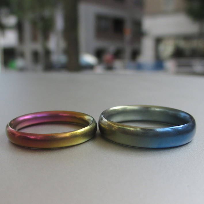 ジルコニウムの面白い性質・グラデーションカラーの結婚指輪　Zirconium Rings