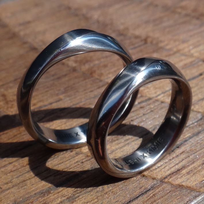 建築家とコラボレーション ハフニウムの結婚指輪　Hafnium Rings