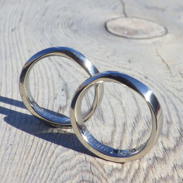 丈夫でメンテナンスフリーの美しい素材・ハフニウムの結婚指輪　Hafnium Rings