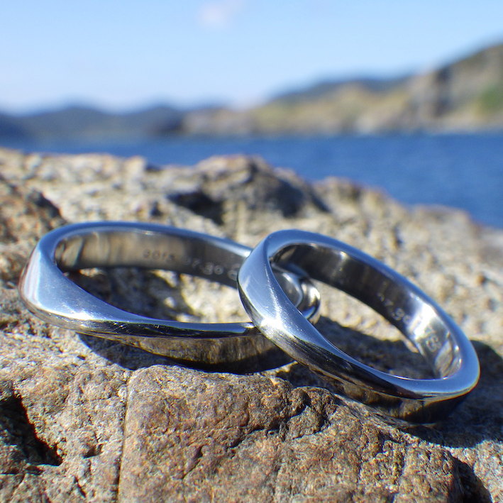 金属アレルギーの原因にならないハフニウムの結婚指輪　Hafnium Rings