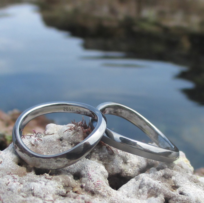 一緒に作り上げたデザイン・タンタルの結婚指輪　Tantalum Rings