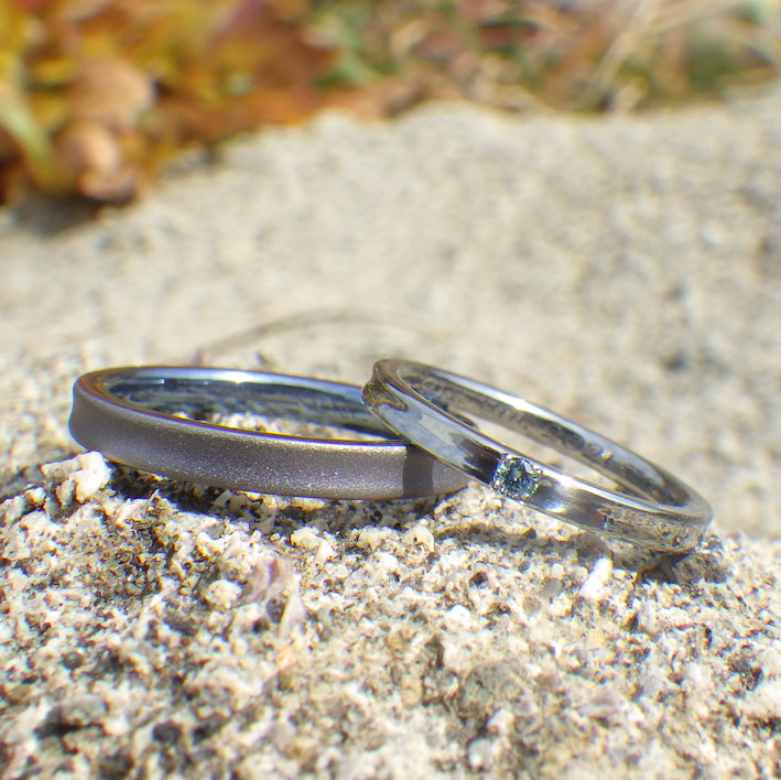 金属アレルギーフリーでも、こんなにキラキラ輝く素材があるなんて！ハフニウムとダイヤモンドの結婚指輪