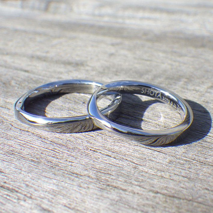 たった一品のオーダーメイド！イリジウムの結婚指輪　Iridium Rings