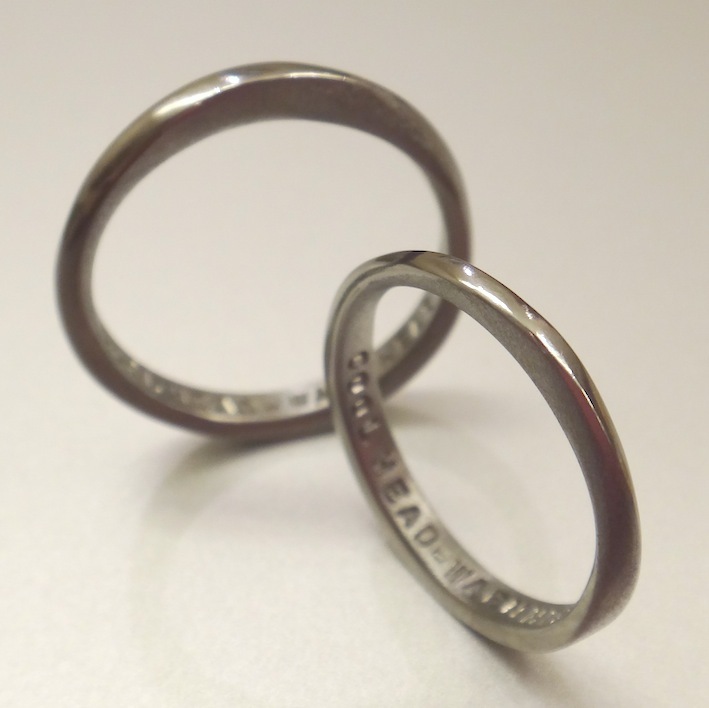 金属アレルギーの方に朗報！稀少金属ハフニウムの結婚指輪　Hafnium Rings