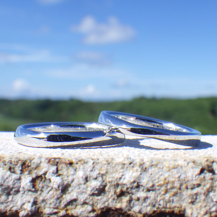 たった一品のオーダーメイド！イリジウムの結婚指輪　Iridium Rings