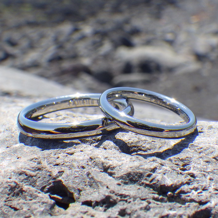 鍛造ハフニウムの強くて丈夫な結婚指輪　Hafnium Rings
