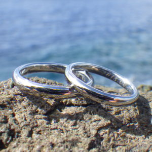 地球の鉱物そして元素の美しさ・ハフニウムの結婚指輪　Hafnium Rings