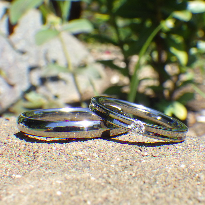 超ハイスペックな物性のハフニウムの結婚指輪　Hafnium Rings