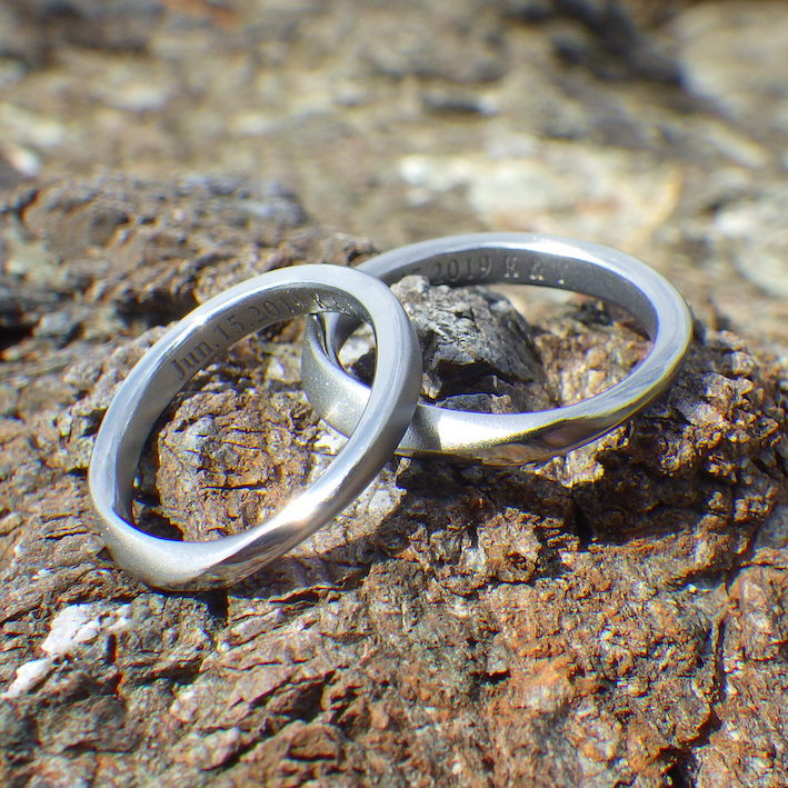メールオーダーでもぴったりフィット！ハフニウムの結婚指輪　Hafnium Rings