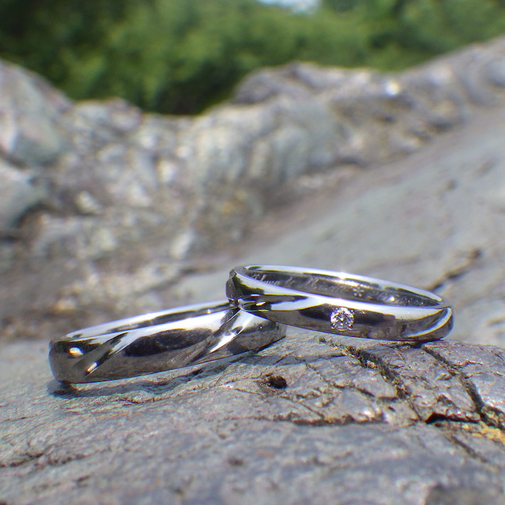 金属アレルギーにならない希少金属・タンタルの結婚指輪　Tantalum Rings