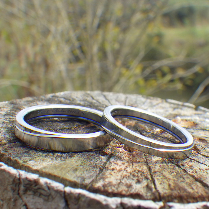 世界でたった一組のハフニウムの結婚指輪　Hafnium Rings