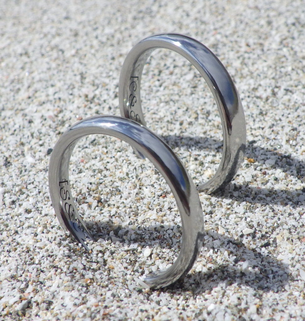 アトピー・金属アレルギーでも安心のレアメタル素材・ハフニウムの結婚指輪　Hafnium Rings