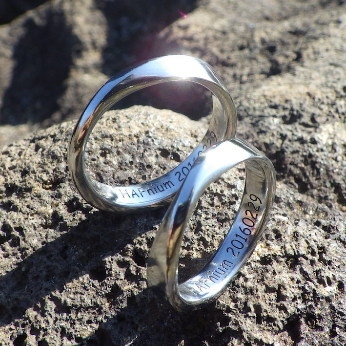自分の身につける物に意識的な方へ。ハフニウムの結婚指輪　Hafnium Rings