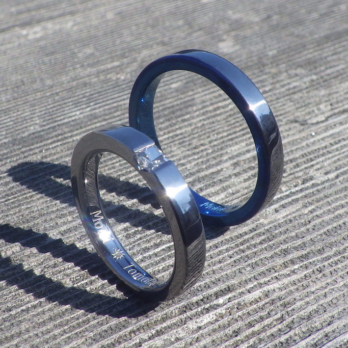 TOKYO DIAMOND渾身の一品・タンタルとハフニウムの結婚指輪　Tantalum & Hafnium Rings