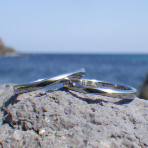 はずす必要が無い設計・ハフニウムの結婚指輪　Hafnium Rings