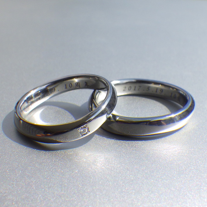 結婚10周年にハフニウムの指輪を・プラチナの結婚指輪を作り替え　Hafnium Rings