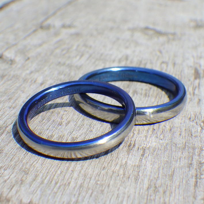 ハフニウムの青い指輪・美しいロイヤルブルー　Hafnium Rings