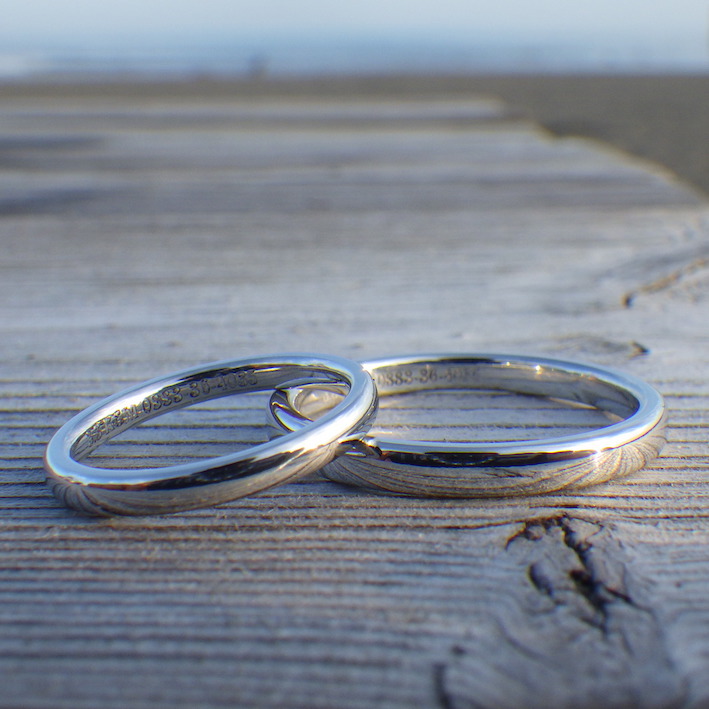 貴金属の王様、希少金属イリジウムの結婚指輪　Iridium Rings