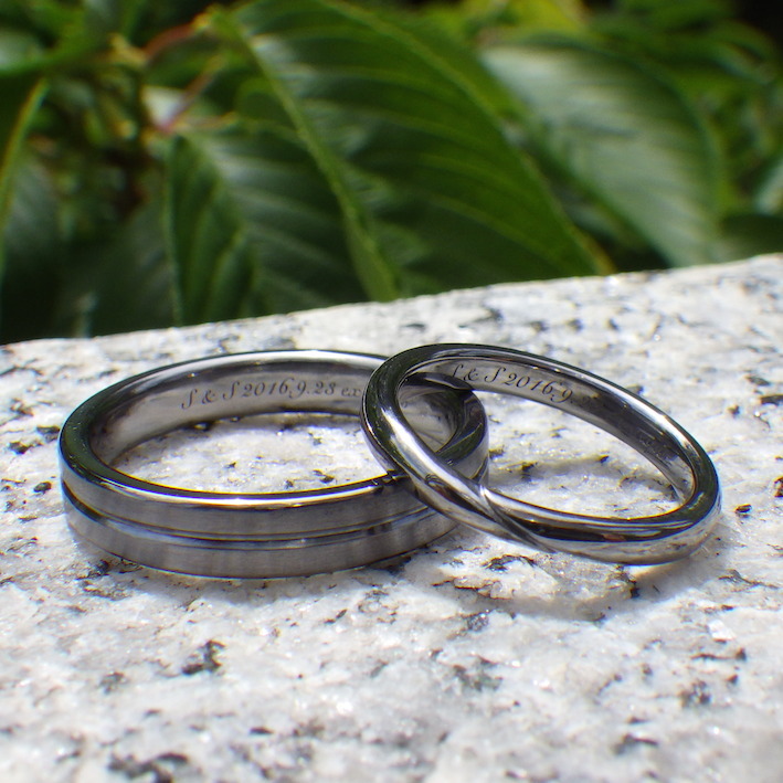 金属アレルギーの心配がない素材・タンタルの結婚指輪　Tantalum Rings