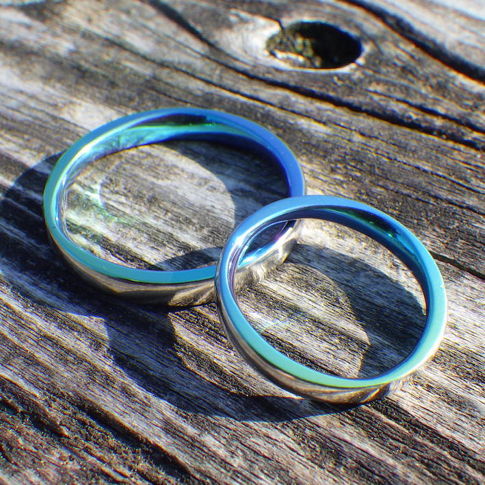 宮古島の海の色・ジルコニウムの結婚指輪　Zirconium Rings