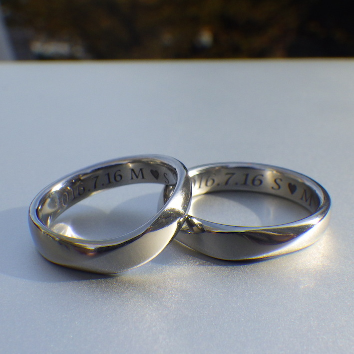 世界でたった１つ。代官山工房のハフニウムの結婚指輪　Hafnium Rings