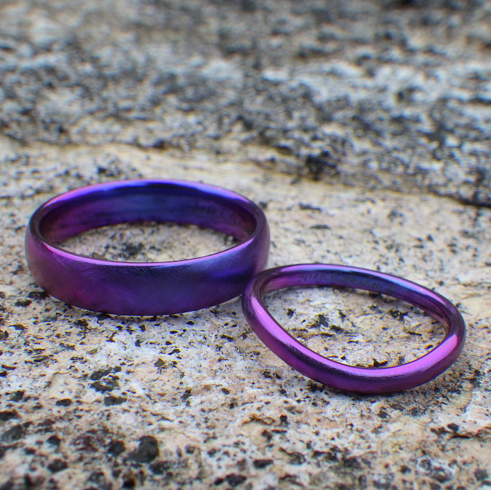 １つのジルコニウム材料から結婚指輪と婚約指輪の３つのリングを制作　Zirconium Rings