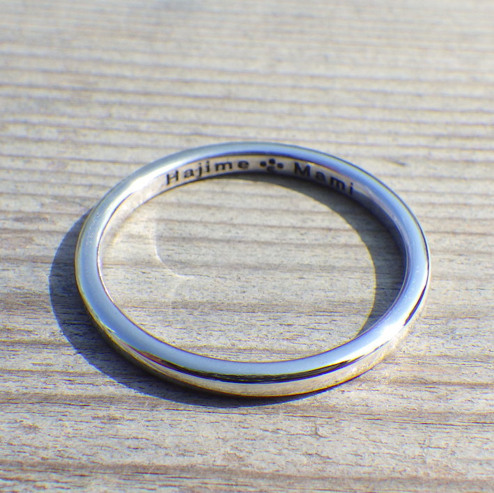 シンプルでぴったりフィットのイリジウムの指輪　Iridium Ring