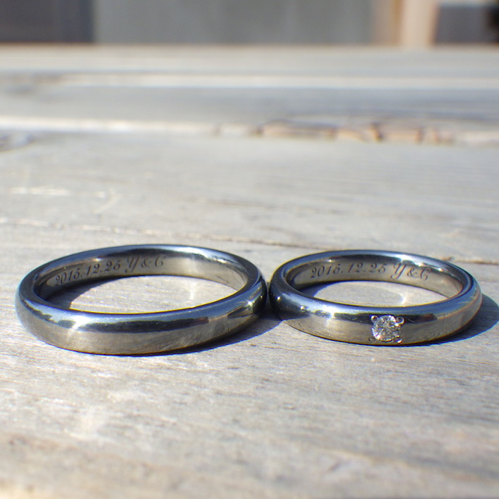 代官山工房の自信作・ハフニウムの結婚指輪　Hafnium Rings　