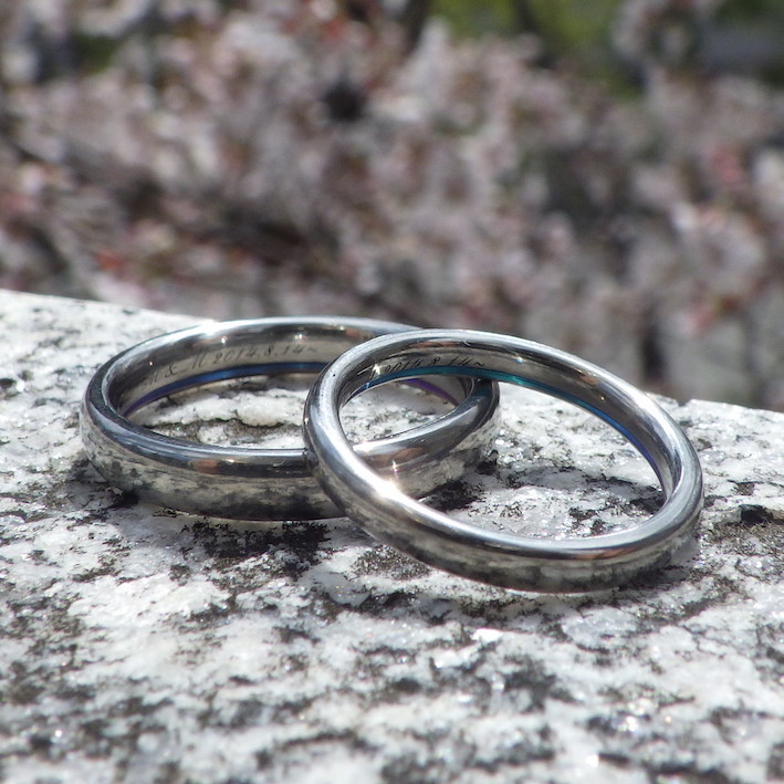 金属アレルギー・アトピーの方にも安心してつけて頂けるジルコニウムの結婚指輪　Zirconium Rings