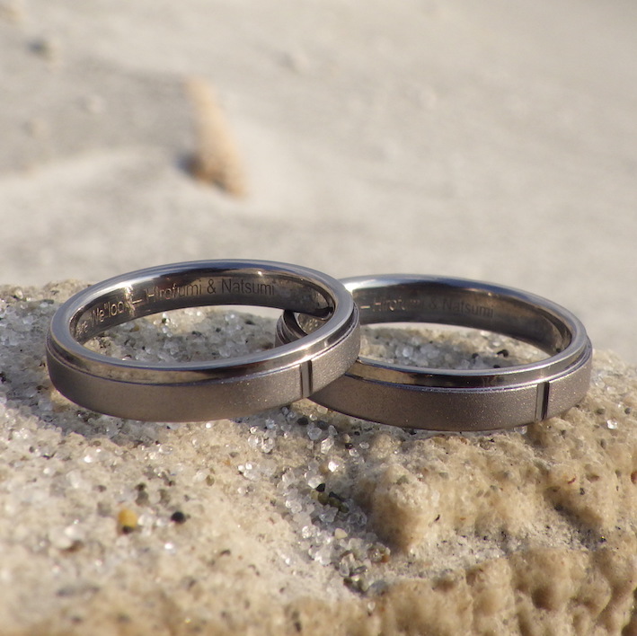 カナダからご注文いただいてお作りしたタンタルの結婚指輪　Tantalum Rings
