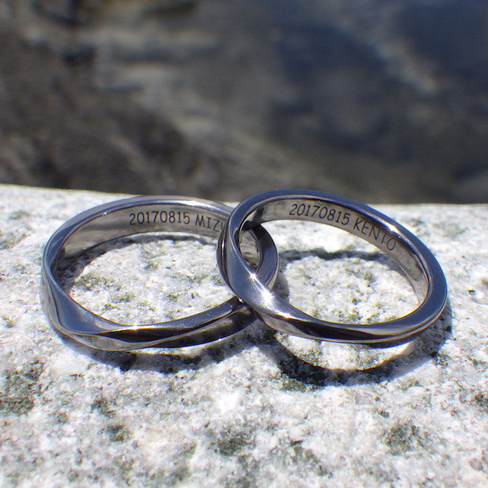 非常に珍しい希少金属・タンタルの結婚指輪　Tantalum Rings